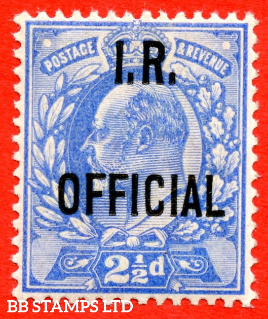 SG. O22. MO3. 2½d Ultramarine. I.R Official. A fine UNMOUNTED MINT example complete with WENVOE certificate. A RARE stamp in this grade.